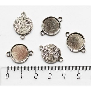 Основа для кабошона - коннектор, сеттинг круг 12мм, цвет ант. серебро