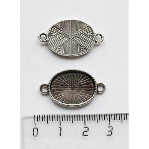 Основа для кабошона - коннектор, сеттинг овал 18х13мм, цвет ант. серебро