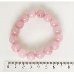 Браслет из розового кварца, шарик 12мм