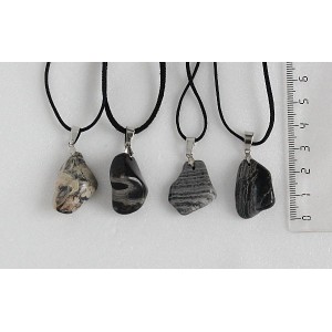 Кулон из яшмы серебристой, галтовка 20-30мм