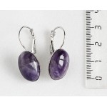 Серьги из аметиста, овал 18х13мм замок петелька