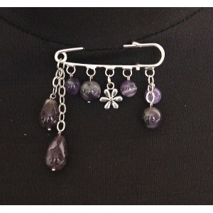 Брошь-булавка с аметистом