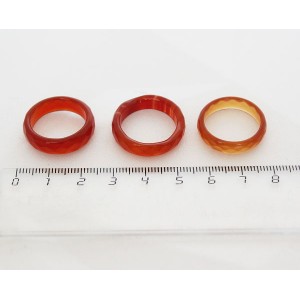 Кольцо из сердолика, огранка, ширина 5мм