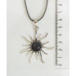 Кулон из агата серого "солнышко", круг 12мм