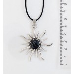 Кулон из обсидиана снежного "солнышко", круг 12мм