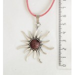 Кулон из родонита "солнышко", круг 12мм