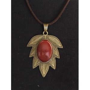 Кулон из сердолика "лист", овал 25х18мм