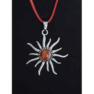 Кулон из сердолика "солнышко", круг 12мм