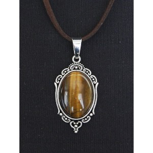 Кулон из тигрового глаза "медальон", овал 25х18мм