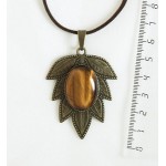 Кулон из тигрового глаза "лист", овал 25х18мм