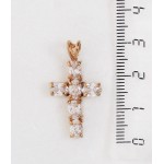 Кулон из циркона белого "крест"