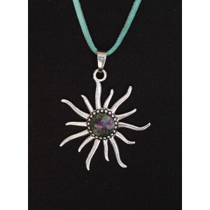 Кулон из цоизита "солнышко", круг 12мм