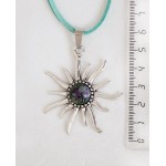 Кулон из цоизита "солнышко", круг 12мм