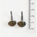 Серьги из унакита, круг 12мм, нерж. сталь