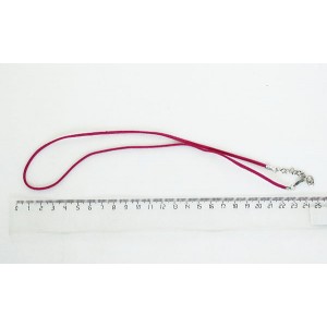 Шнур плоский малиновый, замша иск., с замком