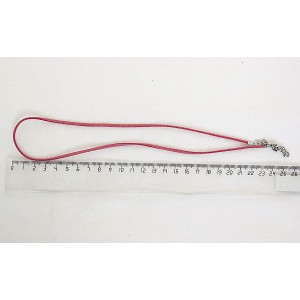Шнур плоский темно-розовый, замша иск., с замком