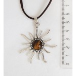 Кулон из тигрового глаза "солнышко", круг 12мм