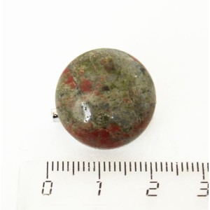 Брошь из унакита, круг 20мм