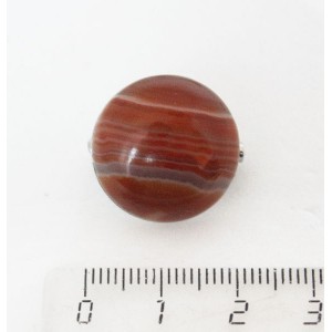 Брошь из сардоникса, круг 20мм