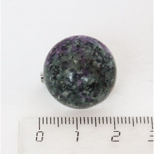 Брошь из цоизита, круг 20мм