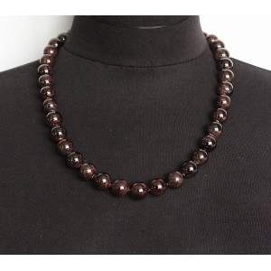 Бусы из граната, 46-48см, шарик  11-12мм
