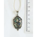 Кулон из гелиотиса (мозаика), овал 25х18мм, оправа "медальон"