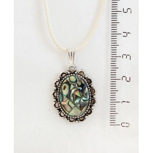 Кулон из гелиотиса (мозаика), овал 18х13мм, оправа "астра"