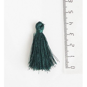 Кисточки для украшений декоративные, шелковистые, цвет темный изумруд, размер 4 см