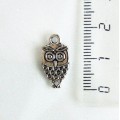 Подвеска "сова", цвет ант. серебро, двусторонняя, 18х9.5х3мм
