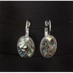 Серьги из гелиотиса, овал 18х13мм замок петелька