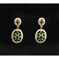 Серьги из циркона зеленого "Екатерина"