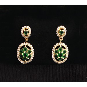 Серьги из циркона зеленого "Екатерина"