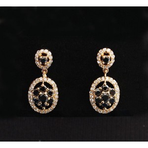 Серьги из циркона (черно-белый) "Екатерина"