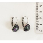 Cерьги из цоизита, круг 12мм, нерж. сталь