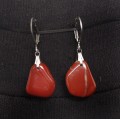Серьги из яшмы красной, галтовка