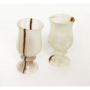 Набор рюмок из оникса узкие 2 шт 95 мм упак.бархат,  рюмка 97х48мм, коробка 15х14см