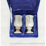 Набор рюмок из оникса узкие 2 шт 95 мм упак.бархат,  рюмка 97х48мм, коробка 15х14см