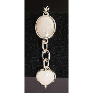 Браслет из кварца розового, овал 18х13мм+цепочка