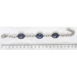 Браслет из лазурита (бело-синий), овал 18х13мм+цепочка