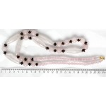 Колье длинное из розового кварца (бочонки 40мм) и агата тонированного (шайбочки)