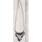 Колье из лазурита, на цепочке, шарик 6 и 8 мм, коннектор "луна"