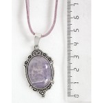 Кулон из аметиста, овал 25х18мм, оправа "медальон"