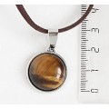 Кулон из тигрового глаза, круг 18мм