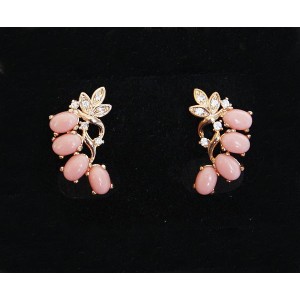 Серьги из коралла оранжевого "ягодная гроздь"