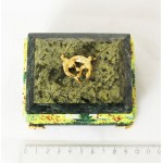 Шкатулка с рисунком ОСЕНЬ, ножки и ящерка из металла 70*90*75мм