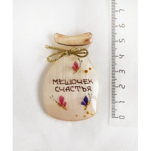 Магнит "Мешочек счастья" из селенита 55*40*11 мм