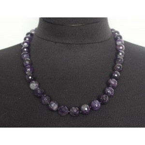 Бусы из аметиста 50см, огранка, шарик 12мм