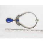 Колье-гривна из лазурита (имитация), капля 50х28мм