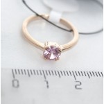 Кольцо с фианитом розовым "1 камень"