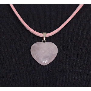 Кулон из кварца розового "сердечко" 20мм